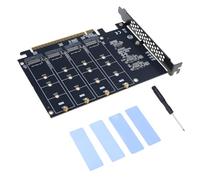 baojielai Tarjeta base PCIe X16 a 4xNVMe para conectar hasta cuatro carcasas de disco duro de velocidad rápida 2280