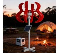 BAOJUHUIKANG 12V,Kit de Generador Eólico de Imán Permanente AC de 3 Fases 10000W 12V/24V/48V/220V, Generador de Eje Vertical de 4 Aspas con Controlador para Exteriores