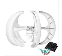 BAOJUHUIKANG 24v, Generador Eólico Vertical de 5 Aspas Sin Ruido, 9000W 12V 24V 48V 220V, Baja Velocidad de Viento de Arranque con Controlador, Híbrido, Adecuado para Calles/Jardines