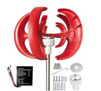 BAOJUHUIKANG 24V, Kit de Generador Eólico de Tipo Linterna de 5 Aspas 3000W Generador Eólico de Eje Vertical 12V / 24V / 48V con Controlador para Techos y Calles