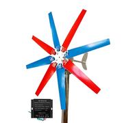 BAOJUHUIKANG 24v,Molino de Viento de energía Libre, turbina aerogeneradora Maglev Permanente de Eje Vertical de 3000W, 12V 24V 48V 220V con Controlador MPPT (8 Cuchillas)