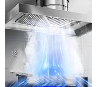 BAOJUHUIKANG 2m Pipe, Campana Extractora Cuadrada de Techo, Extractor de Humo de Alta Eficiencia, con Tubería de Conducto para Ventilación Eficiente en Tu Cocina (7 Pulgadas)