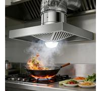 BAOJUHUIKANG 2m Pipe, Campana extractora de 7 Pulgadas con Potente succión, Campana de Cocina de Acero Inoxidable con Sistema de conducto para Cocina de Alto Rendimiento en hogares