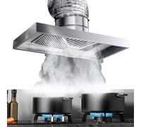 BAOJUHUIKANG 2m Pipe, Campana extractora de Pared Moderna de bajo Ruido, Campana de ventilación de Cocina de Acero Inoxidable, con conductos, para ventilación de Estufa en el hogar (80W-8 Pulgadas)