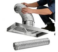 BAOJUHUIKANG 2m Pipe, Campana Extractora de Pared, Ventilador de Cocina de Montaje en Techo de Acero Inoxidable de 6 Pulgadas, Fácil de Instalar, Adecuado para Cocinar Pesado en Hogares