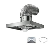 BAOJUHUIKANG 3m Pipe, Campana extractora de ventilación Grande de Acero Inoxidable 600 * 310 mm, Ventilador Extractor para el hogar, Gran caudal de Aire y bajo Nivel de Ruido (10 Pulgadas)