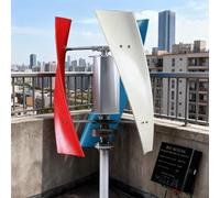 BAOJUHUIKANG 48V, Kit de generador de turbina eólica Vertical de Baja Velocidad sin Ruido de 10000W, con Controlador 12V 24V 48V 3 Cuchillas Instalación fácil con Ajuste automático