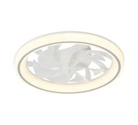 BAOJUHUIKANG Gris, Ventilador de Techo Ultra Delgado con luz de bajo Ruido, Empotrado, con Control Remoto, atenuación ilimitada, Ajuste de 6 velocidades, para Dormitorio y Sala de Estar