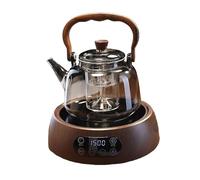 BAOJUHUIKANG Hervidor eléctrico Inteligente con Control de Temperatura preciso, 1.2L de Vidrio de borosilicato y 1500W de ebullición rápida para café por vertido y té de Hojas Sueltas