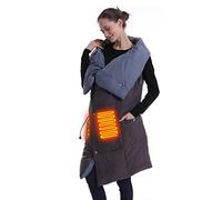 BAOK 10 Uds Chaleco calefactor - Bufanda eléctrica suave calentada por USB chaleco largo | Manta térmica portátil para exteriores para la oficina en casa al aire libre, calefacción de 6 zonas, control de temperatura 3
