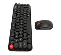 BAOK Combo de Mouse y Teclado Combo de Teclado Inalámbrico Lindo Mini Mouse Portátil Retro de Ahorro de Energía para la Oficina (Negro)