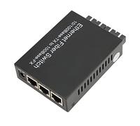 BAOK Conversor de Medios de Fibra óptica, Conversor de Medios Ethernet Modo único de Fibra Dual 100-240V 100Mbps para el Hogar (Enchufe de la UE)