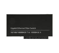 BAOK Conversor de Medios Ethernet, Transceptor de Fibra Metálica hasta 20 Km 100-240 V Tx1310nm Rx1550nm para el Hogar (Enchufe de la UE)