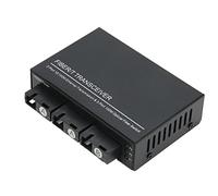 BAOK Convertidor de Medios de Fibra Ethernet, Puerto RJ45 100-240V Convertidor de Medios de Metal Tx1310nm para Computadora (Enchufe de la UE)