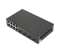 BAOK Convertidor de Medios de Fibra SFP, Puerto RJ45 Convertidor de Medios de Fibra Ethernet de hasta 120 Km 4 Puertos ópticos 8 Puertos Eléctricos con Indicador LED para el Hogar (Enchufe de la UE)