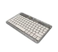 BAOK Teclado Inalámbrico, Teclado Retro Ultrafino con Soporte de Luz RGB Grande para Viajes de Negocios (Negro)