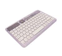 BAOK Teclado Inalámbrico, Teclado Retro Ultrafino con Soporte de Luz RGB Grande para Viajes de Negocios (Púrpura)