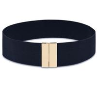 BAOKELAN Cinturones elásticos anchos para mujer, cinturones elásticos vintage para vestidos, Azul marino, Fit Waist 26"-28"