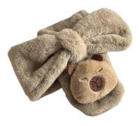 Baokuan Bonita Bufanda De Felpa De Capibara para Otoño E Invierno, Bufanda Cálida a Prueba De Frío, Dulce, a Prueba De Viento, Gruesa, con Cuello Cruzado, Bufanda De Moda para Niña