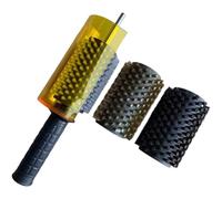 Baokuan Kit De Cepillos De Cera para Snowboard con Cubierta De De Eje, Cepillo De Rodillo De Crin De Latón Y Nailon, Cera para Esquís, Juego De Cepillos para Esquí