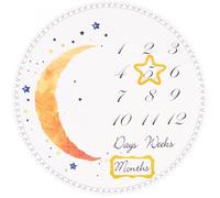 Baokuan Manta Mensual para Bebé, para Recién Nacido, Niño, Niña, Mes, Edad, Tabla De Crecimiento, Foto, Manta, Género Neutro, Y Estrella, Fotografía, Unisex, Calendario De Primer Año