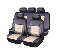 BaoLianBaiHuo Fundas Asientos Coche para Volkswagen VW Polo Vi (AW) 2019-2025, Cuero Juegos Cubreasientos Protector Interior Accesorios,A/Black Beige