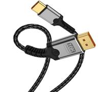 baolongking Cable USB C a DisplayPort 2.1, 16 K @ 60 Hz, 8 K @ 120 Hz, 4 K @ 240 Hz, cable Thunderbolt unidireccional 3/4/5 a DP, compatible con MacBook Pro/Air, iPhone 16 Pro/Max, XPS, Mac Mini (1 m)