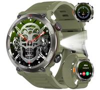 Baolubao Reloj Inteligente Hombre, Smartwatch Hombre con Linterna y Brújula, 1.45" Smartwatch con Llamadas Bluetooth Monitor Sueño, 2 Correas,Pulsera Actividad Impermeable IP68