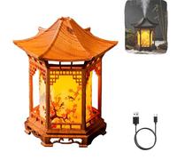 Baomaeyea Zen Pavilion Lantern Difusor de aroma y luz nocturna, capacidad de 160 ml con 2 modos de niebla, iluminación LDE cálida y fría, humidificador de jardín zen de estilo japonés para yoga