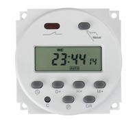 BAOMAIN CN101A Temporizador Programable Digital 24V CA/CC, Interruptor Horario LCD de 16A, Relé de Tiempo con 28 Ajustes de Encendido/Apagado, Programación Diaria y Semanal, Montaje en Pared/Panel, CE