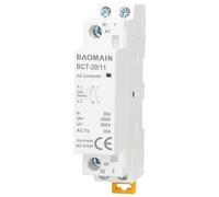 BAOMAIN Contactor CA Modular 20A, Contactor Carril DIN 2 Polos 1NO 1NC, 24V CA para Control de Iluminación, Motores y Bombas, Certificado CE, BCT-20 2P