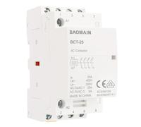 BAOMAIN Contactor CA Modular 4 Polos 4NO, 25A 220V/240V, Homologación VDE, Interruptor de Carril DIN de 35mm para Domótica y Control Industrial, BCT-25/40 (4P 4NO 220V)