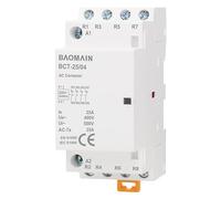 BAOMAIN Contactor de CA Modular BCT-25 25A 220V/230V, 4NC Normalmente Cerrado, 4 Polos, Montaje en Carril DIN de 35mm, Relé para Cuadro Eléctrico, Iluminación de Emergencia y Seguridad, CE
