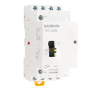 Baomain Contactor manual doméstico CA 220VAC 25A 4 contactos 4NO 50/60Hz Circuito modular de contactores Control manual/automático Carril DIN 35mm HC1-25M/40 (4NO 25A 220V)