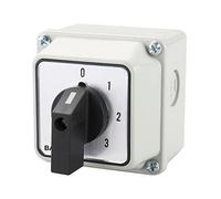 Baomain Interruptor de cambio rotativo SZW26-20/0-3.2D con interruptor maestro Caja exterior 660V 20A 4 posiciones 2 fase 8 terminales