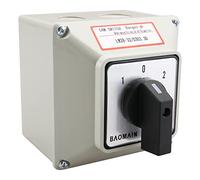 Baomain Interruptor de cambio rotatorio universal LW28-32/D303.3D con interruptor maestro caja exterior 660V 32A 12 posiciones 3 fases