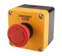 BAOMAIN Interruptor de emergencia con carcasa de color rojo, 10 A, 660 V, 1NO 1NC, resistente a la intemperie