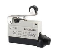 Baomain Interruptor de límite de bisagra corta Palanca de rodillo momentáneo tipo SPDT 1NC+1NO AC DC 380V 10A Micro Switch TZ-7141, paquete de 1
