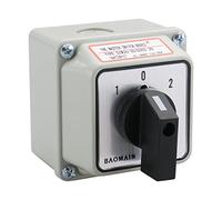 BAOMAIN Interruptor Giratorio universal con interruptor principal, carcasa exterior, encendido/apagado, 550 V 20 A, 3 posiciones, 2 fases, aprobaciones CE, IP66, LW28-20/D202.2D