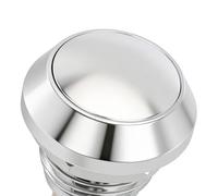 Baomain Paquete de 2 interruptores de botón de metal con cierre de 1,27 cm, 1 NO SPST, impermeables para coches, barcos, camiones (carcasa plateada, botón de cabeza de bola, terminal de tornillo de 2