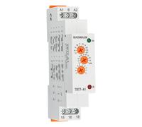 BAOMAIN Relé temporizador multifunción 12-240 VAC/DC 16 A 10 funciones, 1 SPDT, relé temporizador para montaje en carril DIN, TBT7-A1