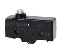 Baomain rz-15gd-b3 propósito General Básica Interruptor, prueba de goteo, corto primavera émbolo, Terminal de tornillo 0.5 mm Contacto Gap, 15 A Corriente nominal