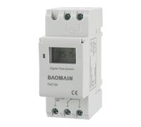 BAOMAIN THC15A Temporizador Digital programable, 24 V DC 16 Amp. SPST, Temporizador Digital LCD programable semanalmente, Montaje en Carril DIN de 35 mm (THC15A 24V)