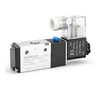 Baomain Válvula solenoide 3V210-08 2 posiciones 3 vías pilotado internamente actuando tipo único control eléctrico neumático de aire (DC 12V)