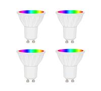 BAOMING Bombilla inteligente GU10, 5 W LED con aplicación regulable, Wi-Fi, bombilla RGB blanca cálida, 2700 K, compatible con Alexa, Google Assistant, ángulo de haz de 38 grados, 4 unidades