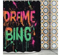 BaoNews Aim High Reach For Stars Decor Cortina de ducha, cortina de ducha de poliéster para ducha impermeable con 10 ganchos, 60 x 72 pulgadas