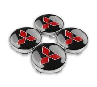 BAONITOU 4 Piezas Tapas Centrales para Mitsubishi Montero 60mm, Tapas del Buje Tapacubos Centrales Llantas Rueda Accesorios Coche Tapacubos Autopartes