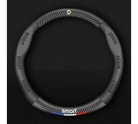 BAONITOU Cubierta Volante Coche para Smart Fortwo Forfour 450 451 453, Cómoda y Antideslizante Funda Ideal para Verano E Invierno Volante Coche Protector,Bla-CK