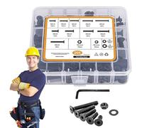 Baoqifong Kit de Tuercas y Pernos Variados - 205 Piezas De Tornillería Resistente M6/M8 - Juego De Tornillos Hexagonales Métricos Y Tuercas | Para Muebles Electrodomésticos Automoción Y Proyectos