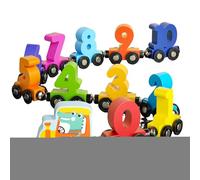 Baoqifong Tren de Madera,Juguete Educativo Magnético para Bebés - Juego Educativo de Números y Colores para Niños 1 a 3 Años Diversión Familiar Regalo Aula